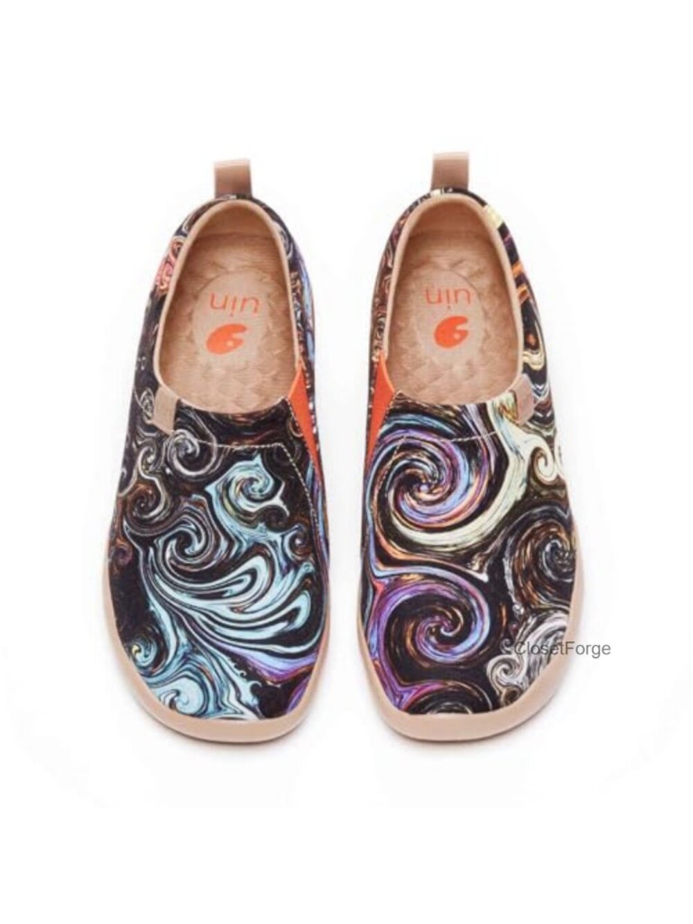 Canvas Slip On Loafers Floral Painting Lightweight Comfortable Walking Shoes